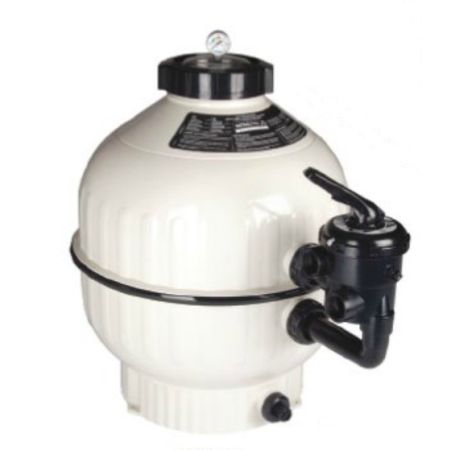 Filtre CANTABRIC Latéral ivoire à sable injecté D400 mm vanne 1" 1/2" pour piscine