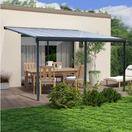 Pergola en aluminium gris anthracite 435x303x278cm