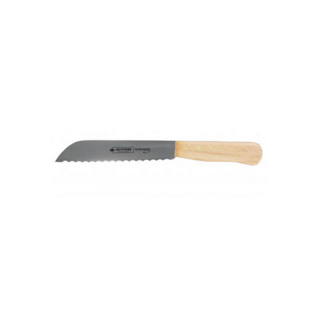 Couteau prof. dentelé manche BOIS 180 mm