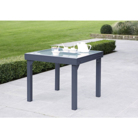 Table de Jardin 90/180 MODULO 4/8 GRISE 