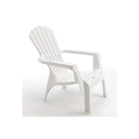 Lot de 4 Fauteuils de Jardin ADIRONDACK Blanc - LEKINGSTORE