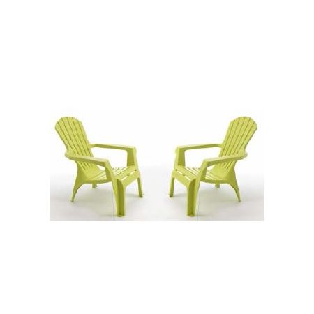 Lot De 4 Fauteuils de Jardin ADIRONDACK Anis - LEKINGSTORE