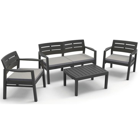 Ensemble de Jardin Anthracite Java 4/5 personnes