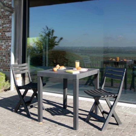 Ensemble de Balcon en Résine recyclée Anthracite Club