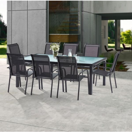 Ensemble de Jardin BLACK GARDEN 8 Places Noir