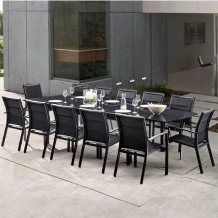 Ensembe de Jardin MODULO 12 Fauteuils NOIR 