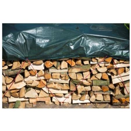 Bâche pour tas de bois tissé, oillet, verte, 90 gr/m2 2 x 8 m