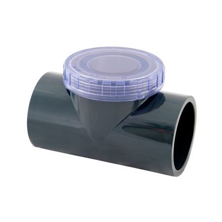 Clapet à battant en T bouchon transparent dévissable Ø 63