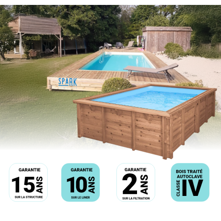 Piscine Bois Lenny Rectangulaire 720x400x145 cm