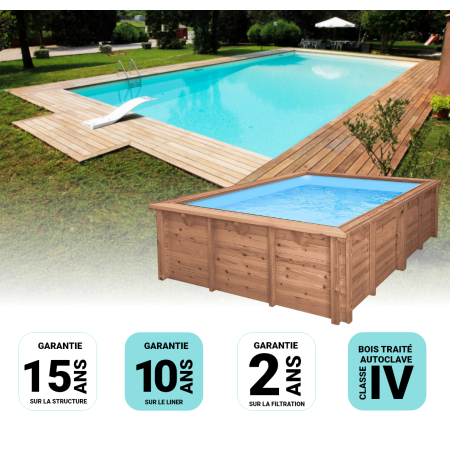 Piscine Bois Diana Rectangulaire 820x420x145 cm