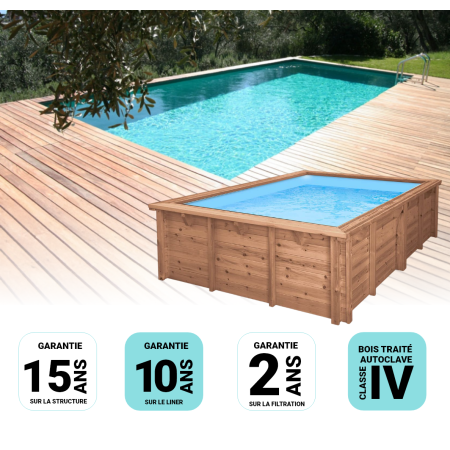 Piscine Bois Rebecca Rectangulaire 920x420x145 cm