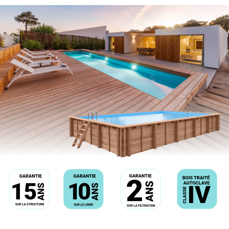Piscine Bois Supreme Rectangulaire 1220x520x145 cm