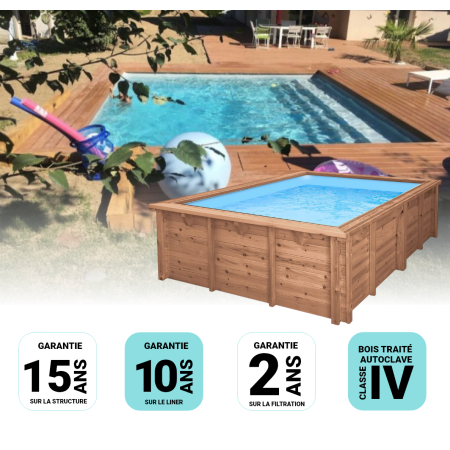 Piscine Bois Capri Carrée 420x420x145cm