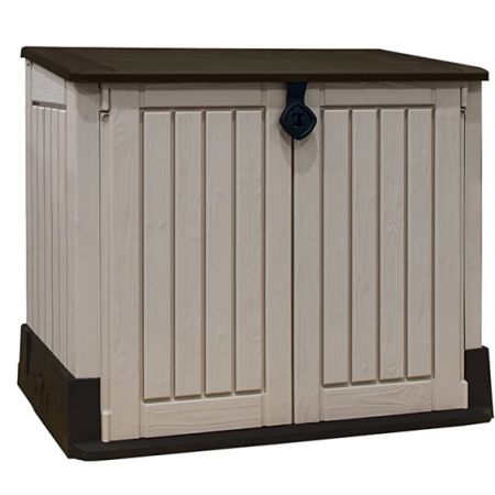 Coffre de jardin - Multifonctions - 1200L - BEIGE - Toit plat