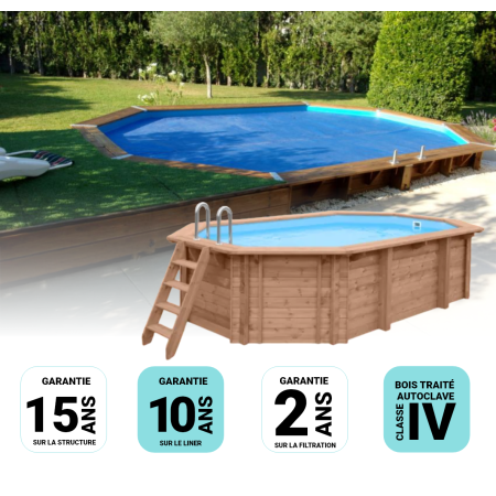 Piscine bois Allongée UBBINK AZURA 550x355x120cm