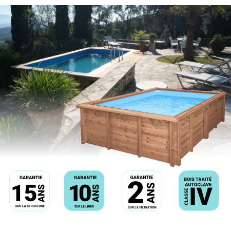 Piscine bois Rectangulaire UBBINK URBAN POOL 450x250x140cm