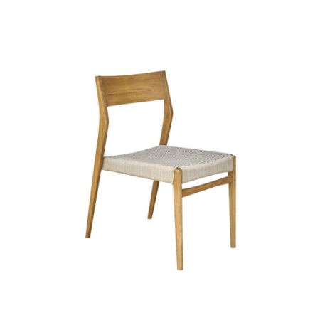 Chaise de jardin CALVI en Teck et cordage Beige 