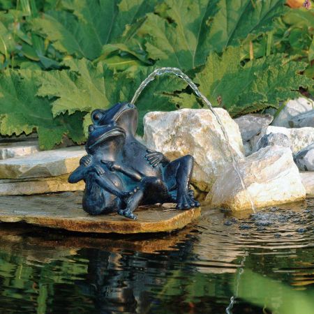 Deux Grenouilles pour Décoration de Bassin de Jardin - LeKingStore