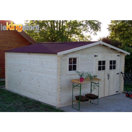 Abri de jardin en Bois 14.47 m² BALTA  28 mm L 400 x P 400 cm - LEKINGSTORE