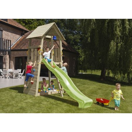 Station de jeux en bois Blue Rabbit 2.0 Belvédère + toboggan