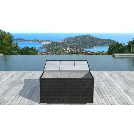 Coffre de rangement en résine tressée Noire BOX