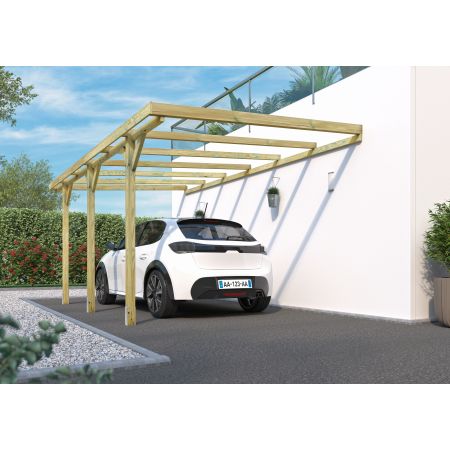 Carport Adossable Bois Autoclavé GUS 16m2