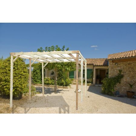 Carport Bois Autoclavé 15 m² Toit Plat - LEKINGSTORE