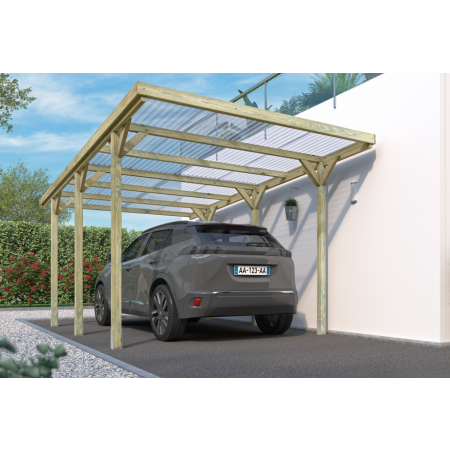 Carport en pin Jean - 15.6 m²