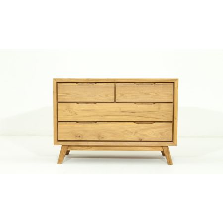 Commode en teck massif 4 tiroirs Fiftees