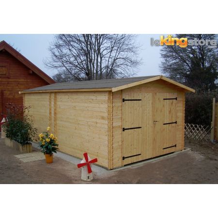 Garage en Bois 17.19 m² DORNA 28mm L 380 x P 567 cm - LEKINGSTORE
