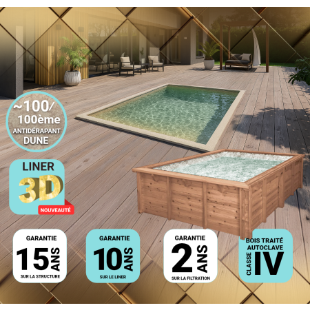 Piscine bois UBBINK PREMIUM 800x500x140cm Liner Relief 3D-DUNE