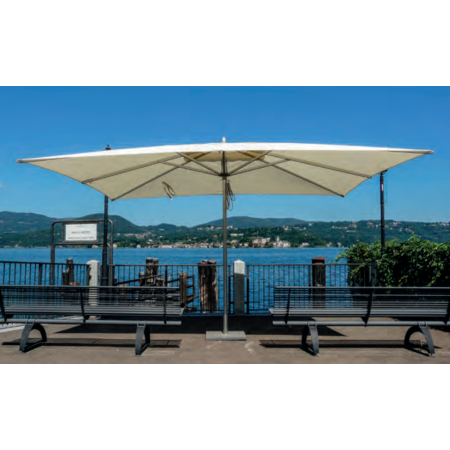 Parasol carré mat fibre de verre FIBRASOL SILVER - 300x300 c