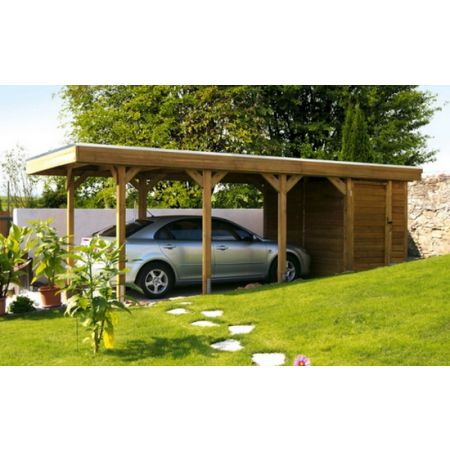 Carport Bois Friesland1 Epaisseur Poteaux 11.5 cm LEKINGSTORE