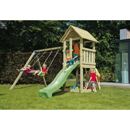 Station de jeux en bois, Blue Rabbit 2.0 + Tour +Toboggan+Balançoire