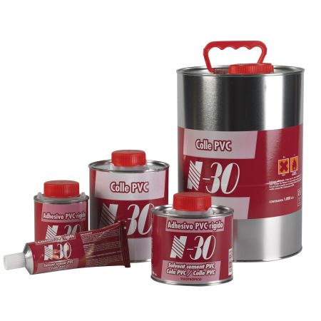 Colle PVC pression N-30 pour union de PVC pot 5 litres avec pinceau