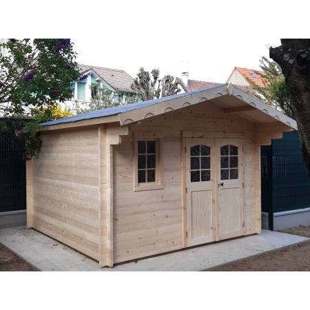 Abri de jardin en Bois 10.33m² NOSTRA 42 mm L 350 x P 350 cm - LEKINGSTORE