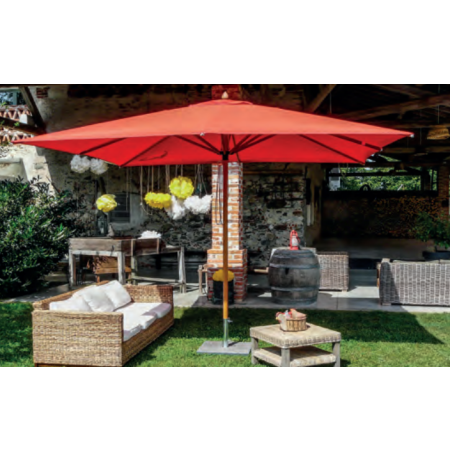 Parasol mat en bois FIBRASOL WOOD - 300x300 cm