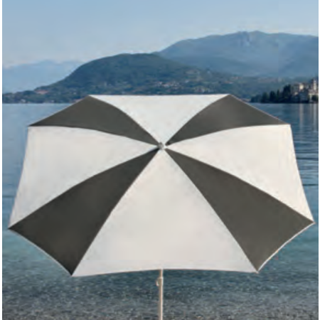 Parasol demi-carré bicolore MALTA - 100/8 cm - diam 200 cm