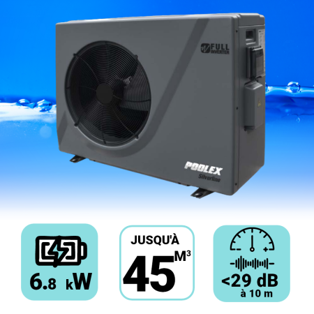 Pompe à chaleur Poolex Silverline 6.8 kW pour piscine de 30-45m3