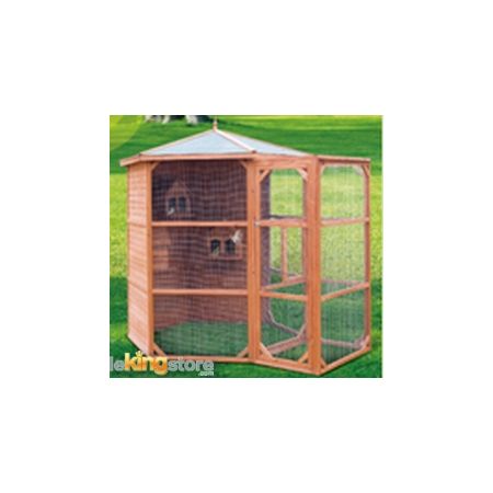 Volière grande taille 4.86m² pour 6/10 oiseaux toit bitumé - LEKINGSTORE