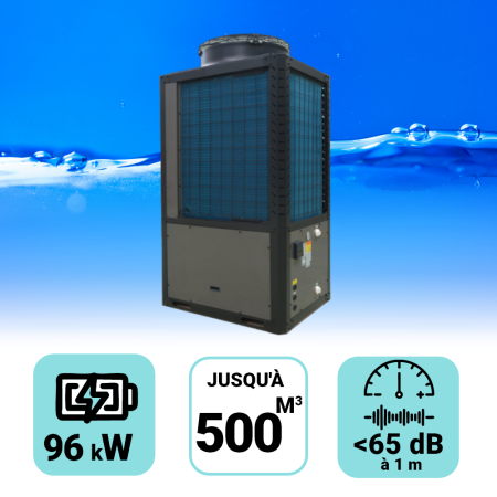 Pompe à chaleur Pro Inverter 96 kW pour piscine de 500m3
