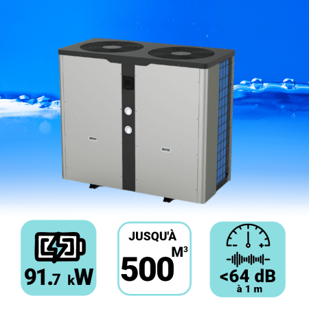Pompe &agrave; chaleur Pro 91.7kW pour piscine de 500m3