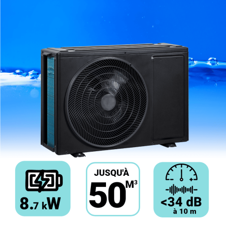 Pompe à chaleur EcoPac 8.7 kW pour piscine de 40-50m3 + bâche de protection