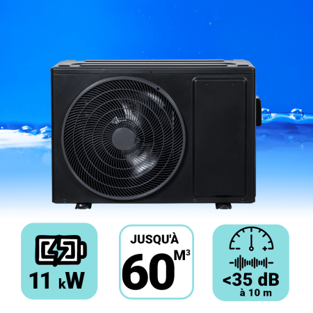 Pompe &agrave; chaleur EcoPac 11 kW pour piscine de 50-60m3 + b&acirc;che de protection