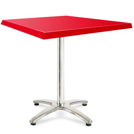 Table Carree 2 Personnes 70 x 70 x 71 cm Décor Kromy Rouge lekingstore