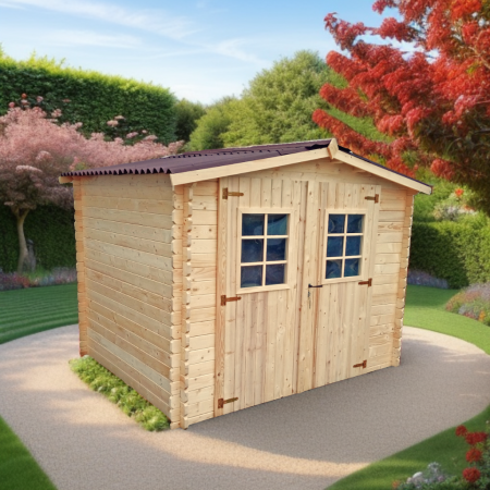 Abri de Jardin Habrita en bois ep28 mm 6.16 m² 