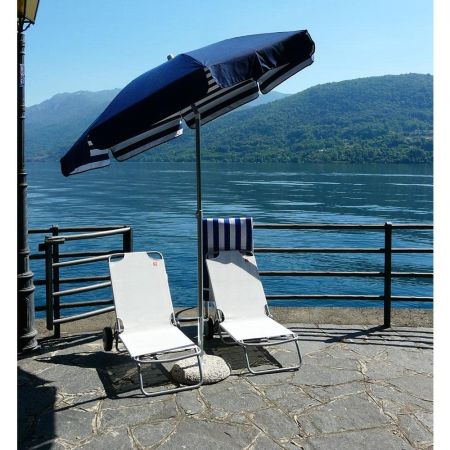 Parasol VENEZIA Coton 200/8 cm Blanc et Bleu 