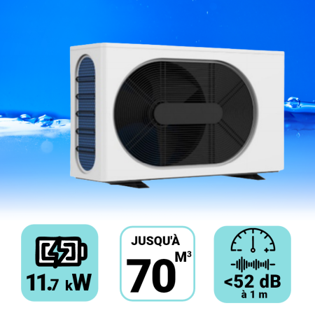 Pompe à chaleur Wega 11.7 kW pour piscine de 70m3