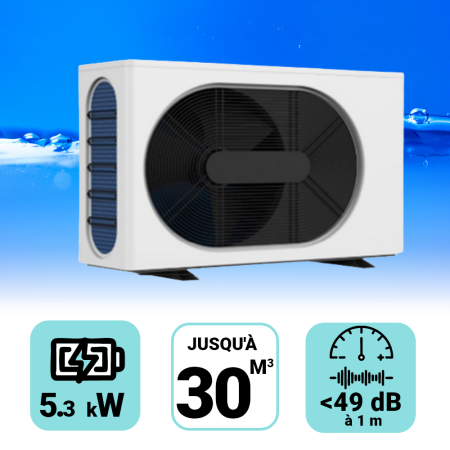 Pompe à chaleur Wega 5.3 kW pour piscine de 30m3