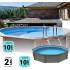 Kit Piscine Béton Aspect Bois Ronde 493x130cm